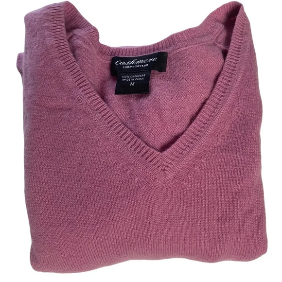 Cashmere Lord & Taylor Long Sleeve V-Neck Pullover Top Size Women’s Medium - Picture 7 of 10